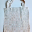 Xmas gift bag, snowflakes, 100% cotton bag, Christmas gift bag, gift wrap