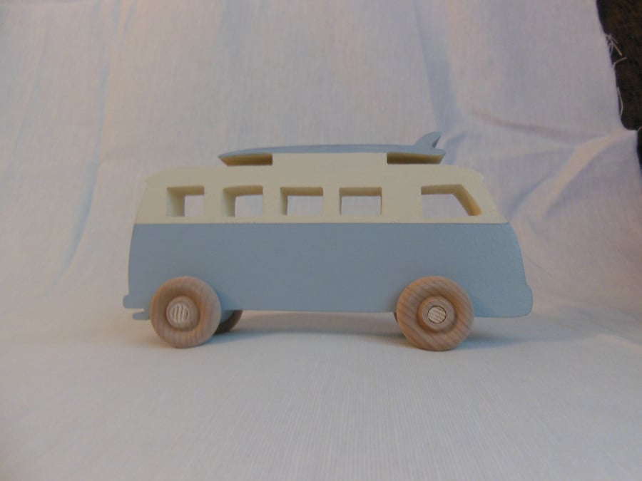 Handmade Camper and Surfboard. Toy, Desk Art Gift