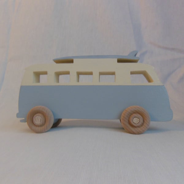 Handmade Camper and Surfboard. Toy, Desk Art Gift