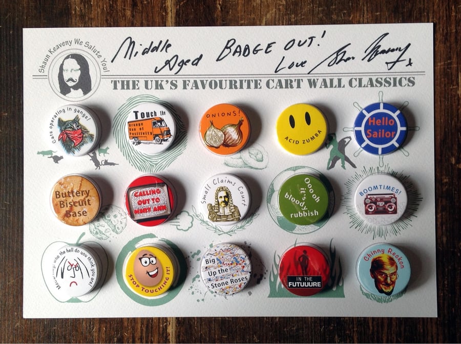 Limited Edition Signed Shaun Keaveny Cart Wall Badge Art Piece. A4. 