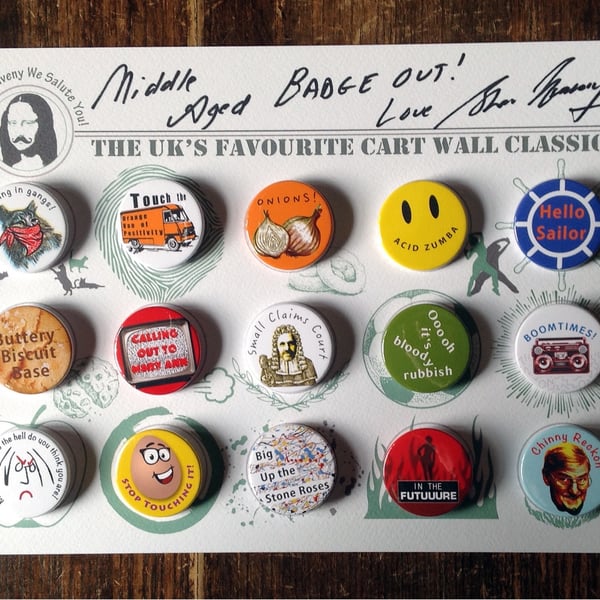 Limited Edition Signed Shaun Keaveny Cart Wall Badge Art Piece. A4. 