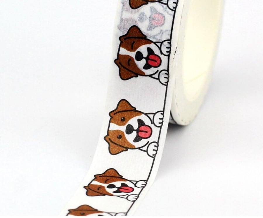 Jack Russell, Washi Tape, Terrier Doggy Decorative Tape, Cards, Journals, 10m