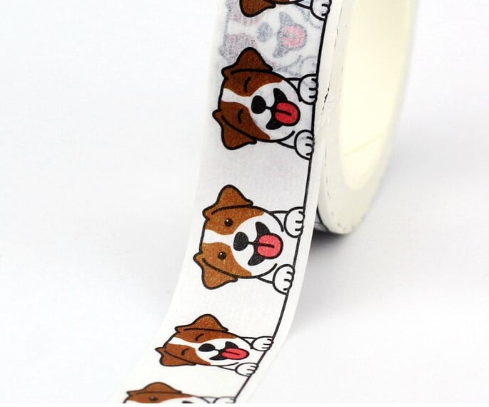 2 x Jack Russell, Washi Tape, Terrier Doggy Decorative Tape, Cards, Journals,10m