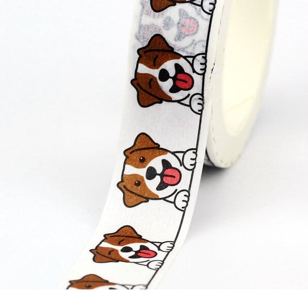 Jack Russell, Washi Tape, Terrier Doggy Decorative Tape, Cards, Journals, 10m