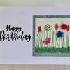 Card. ‘Buttons and bugs’ handmade birthday card