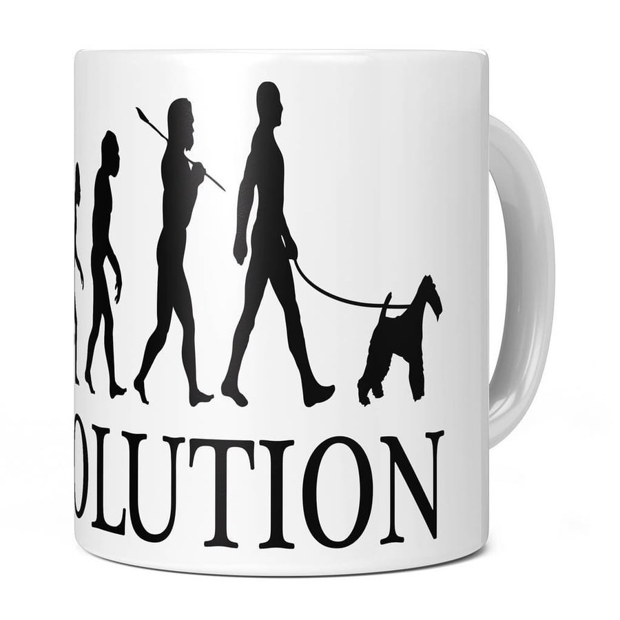 Wire Fox Terrier Evolution 11oz Coffee Mug Cup - Perfect Birthday Gift for Him o
