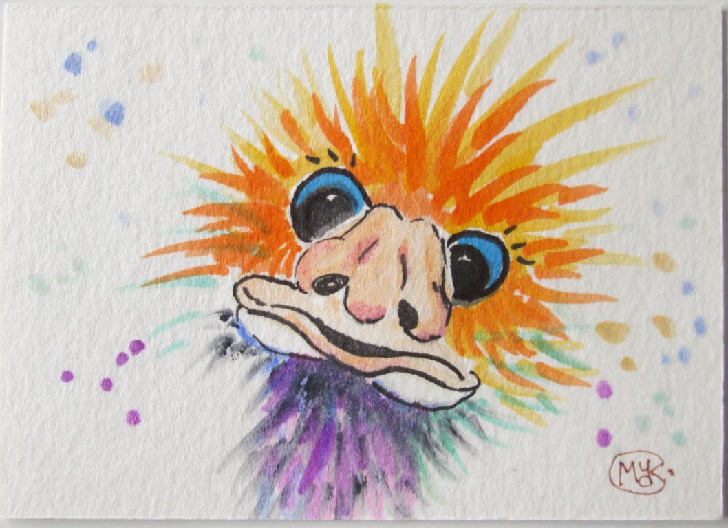 EMU miniature ACEO Original Painting