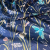 Sanderson - Kingfisher & Iris Navy & Teal, slight seconds half metre (3 m avail)