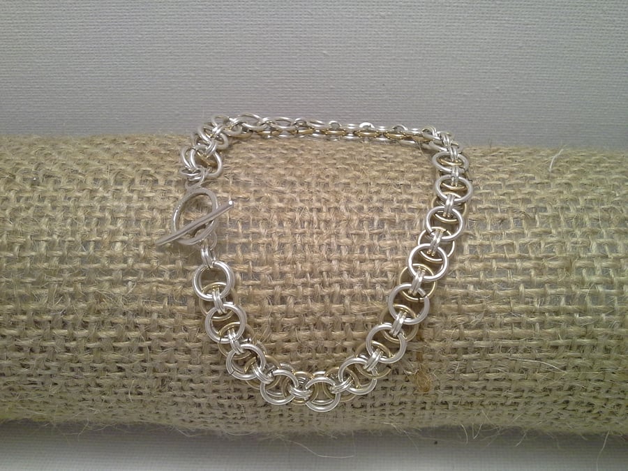 Sterling silver chain maille bracelet