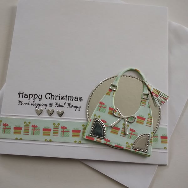 Christmas Card - Its not shopping its retail therapy 