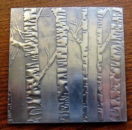  Embossed Silver Birch Pewter Coaster 