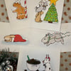 Willow Grove Designs mixed pack of 5 bunny Christmas cards