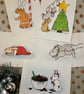 Willow Grove Designs mixed pack of 5 bunny Christmas cards