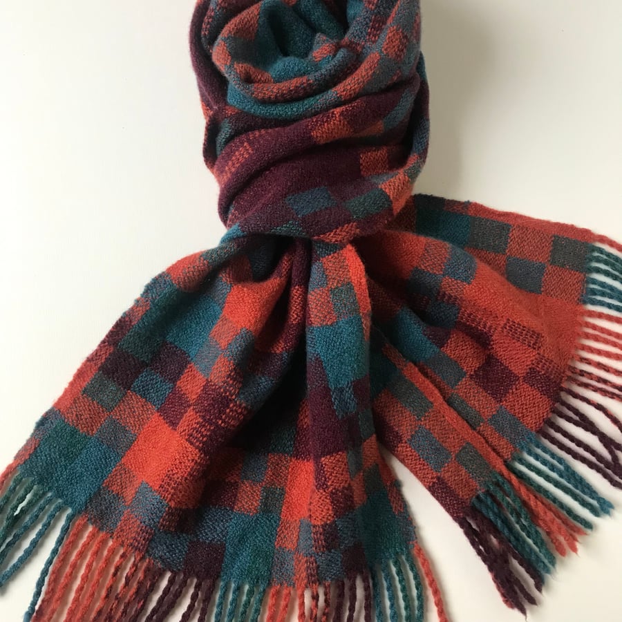 Hedgrow Gems i - Contemporary Handwoven Lambswool Scarf