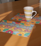 2 Tablemats Small Pair Mug rugs  Snack mats Handmade One of a kind. - Image 1