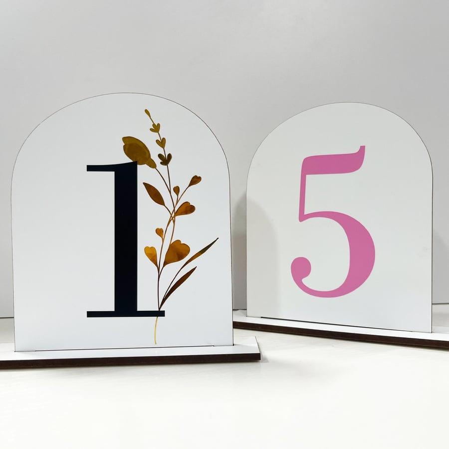 Wedding Table Numbers Arch White Wedding Wooden Luxury Decorations Flower Vinyl