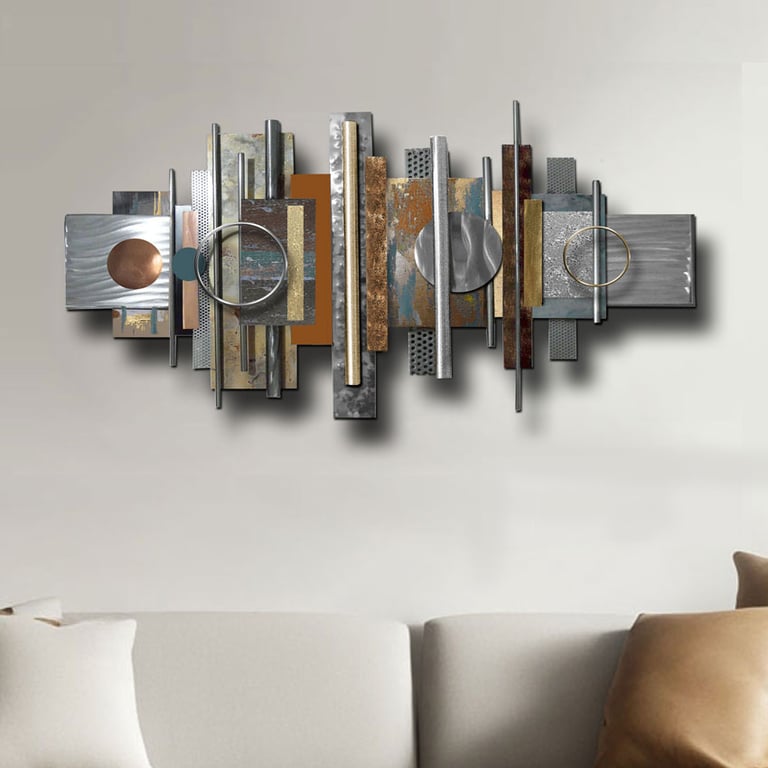 Handcrafted Metal Wall Panel – Modern Abstract Art with Metallic Elegance