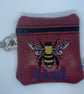 Kind Embroidered mini purse, Red - Image 1