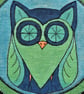 OME441 - Owl Mandala Wall Hanging-17.5cm diameter-Green-Navy-Blue-Orange-Black - Image 3