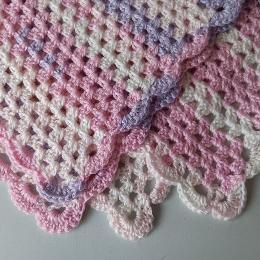 Crochet Blanket (Panama Beach) - super soft, warm and cosy