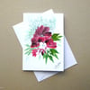 original hand painted floral blank greetings card ( ref FA310 B1 )