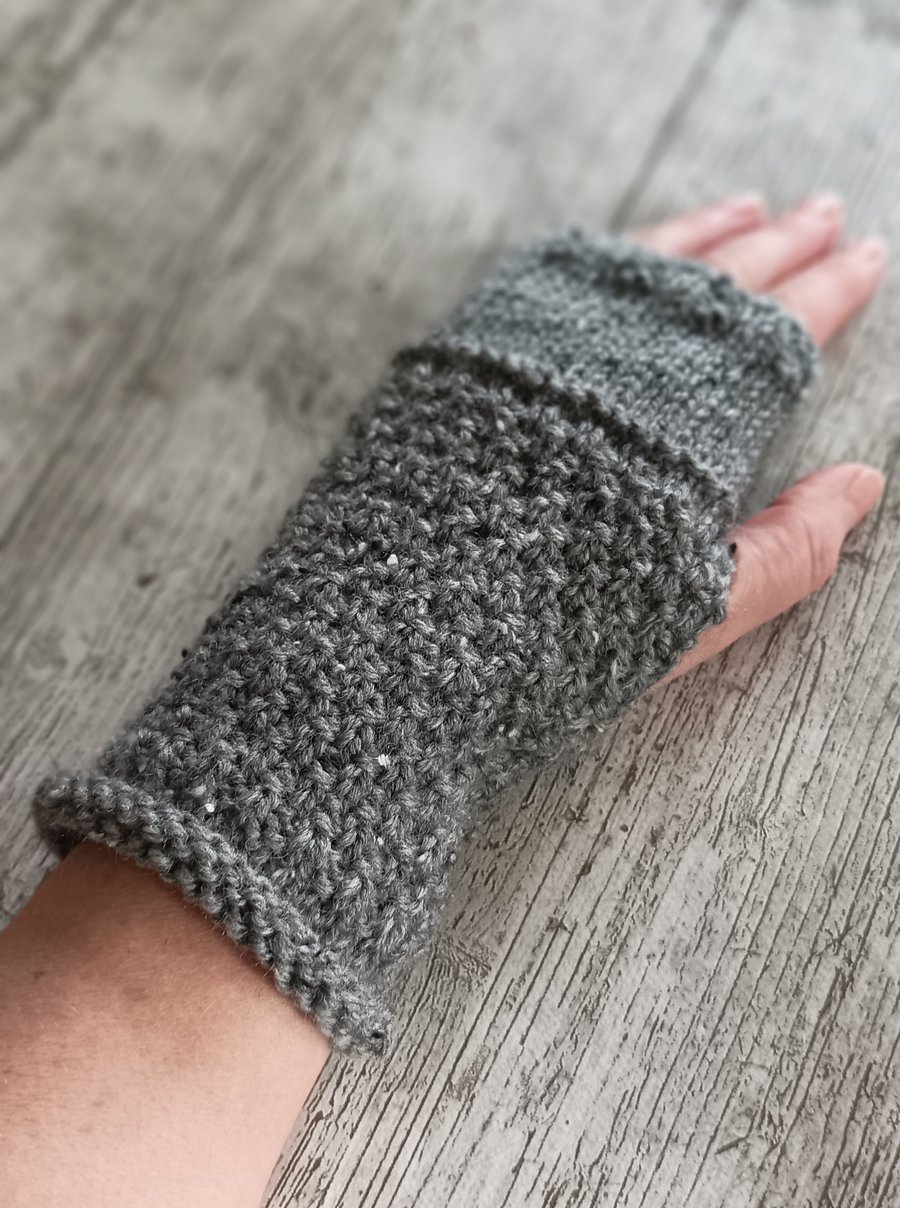 Fingerless gloves, aran knits, womens winter gloves