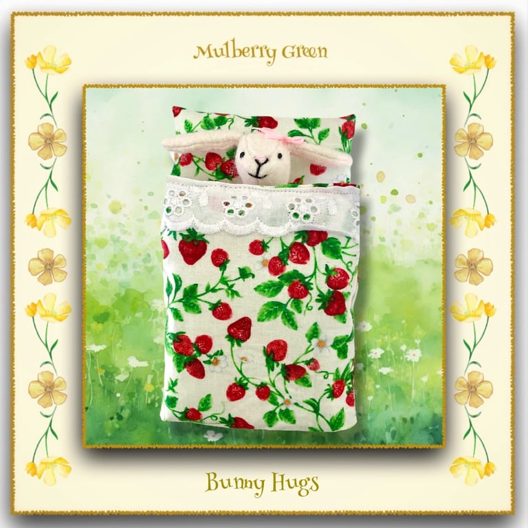 Bunny Hugs Strawberry Bed Set