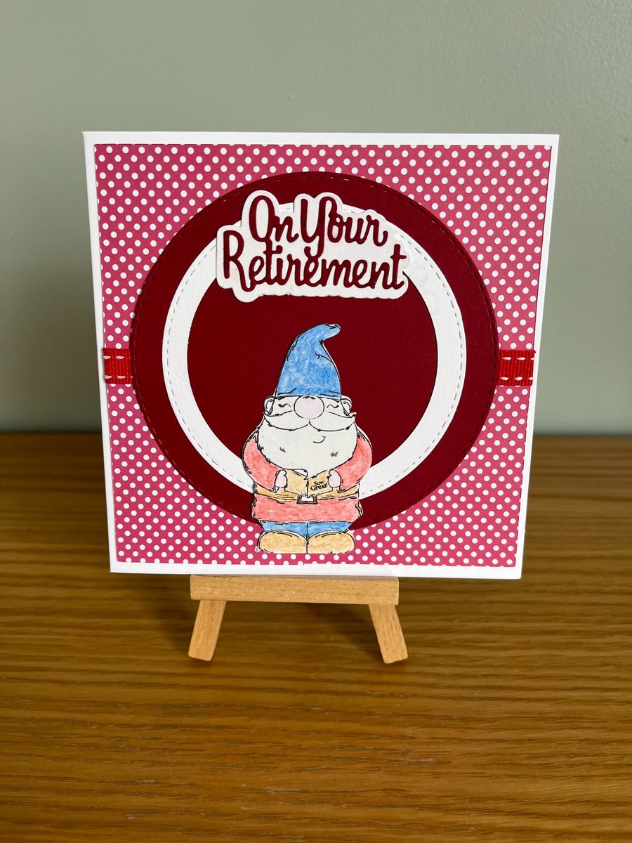 Hand Made Gnome Retirement Card