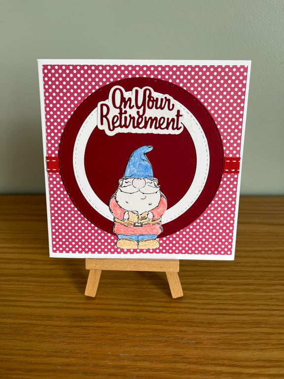 Hand Made Gnome Retirement Card