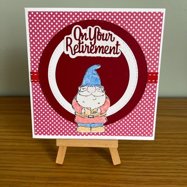 Hand Made Gnome Retirement Card