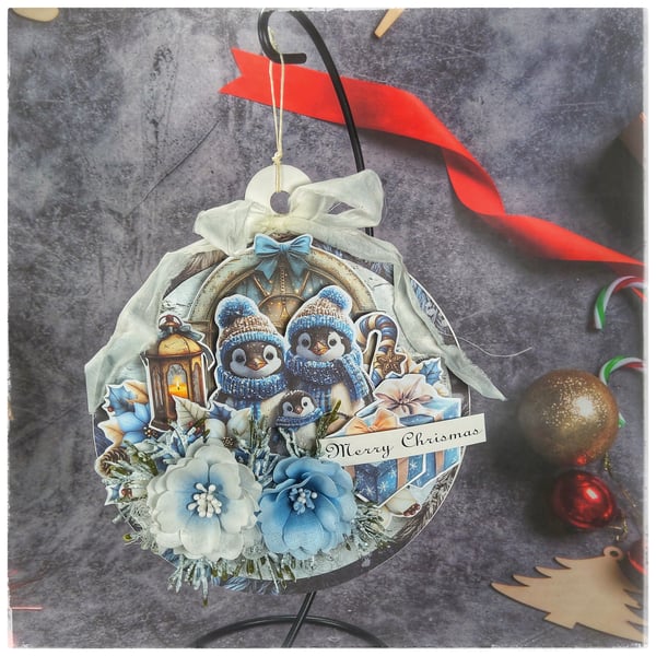 Handmade Christmas Hanging Decoration (61) Kraft Window Box Included