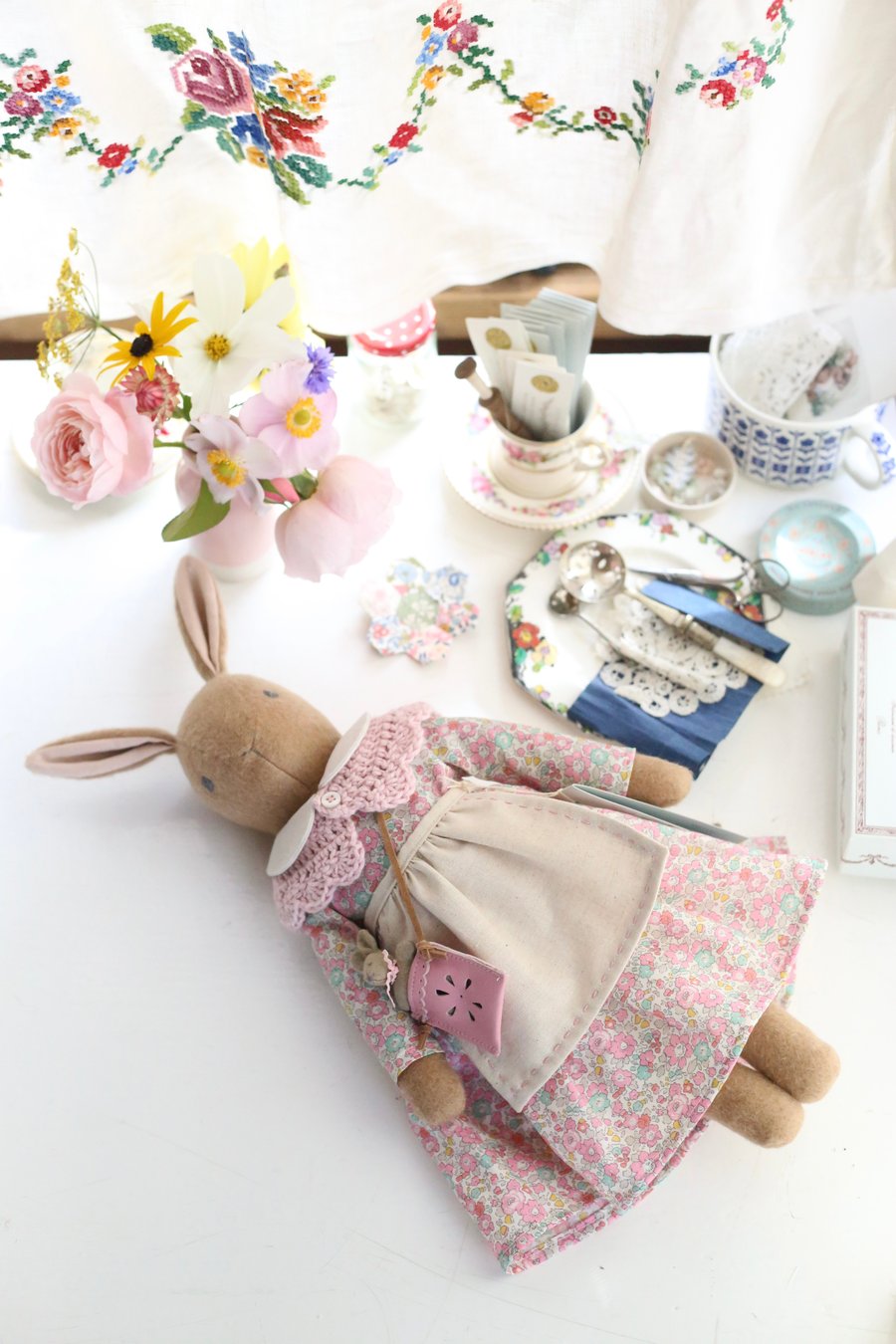 Heirloom Liberty Bunny - Large size Betsy Ann pale pink