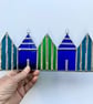 Stained Glass Suncatcher Beach Huts - Handmade Decoration - Blue Turq - Image 3