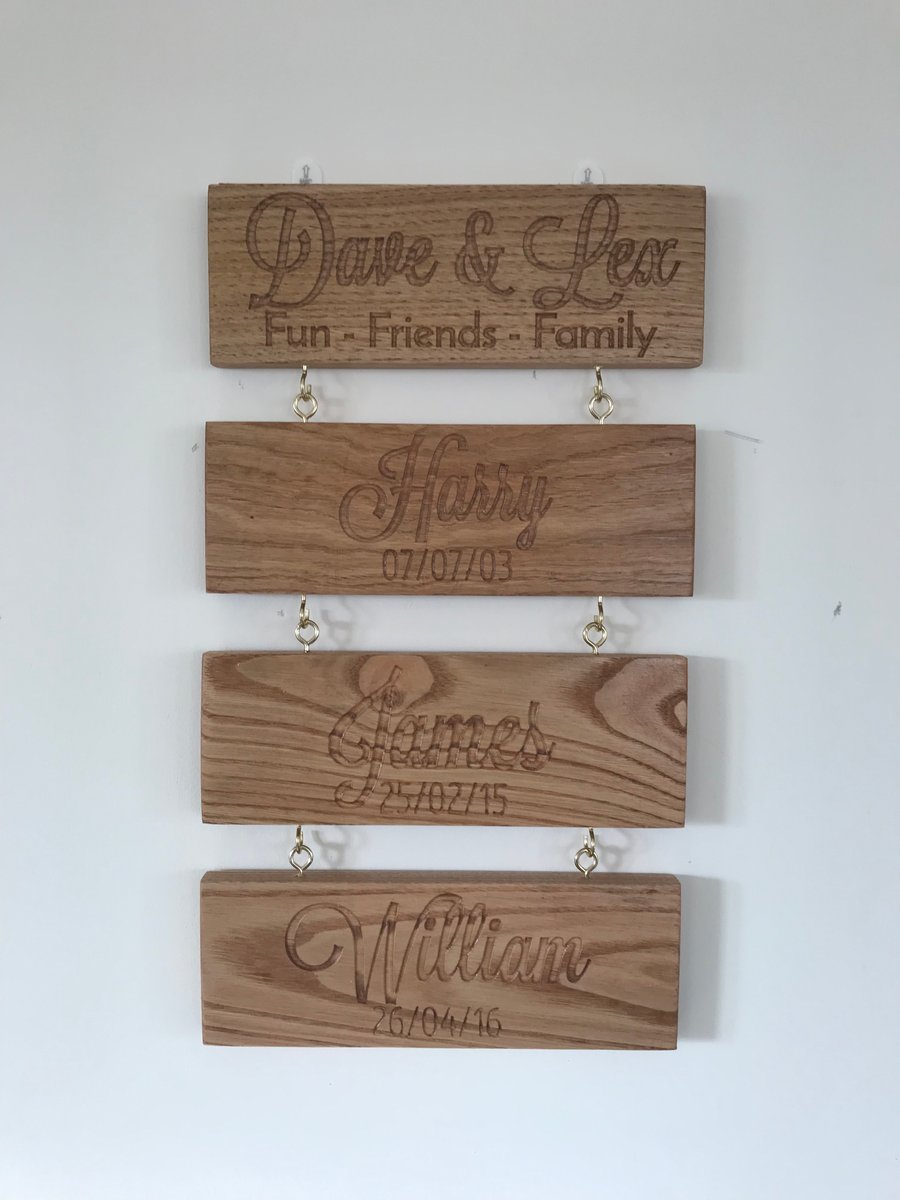 Wooden Hanging sign personalised