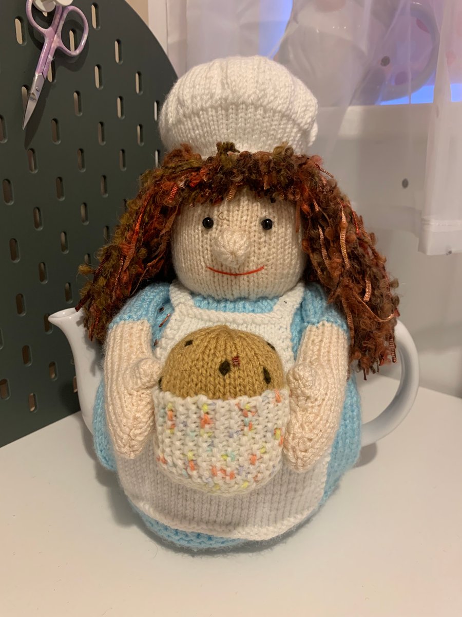 Betty the Baker hand knitted tea cosy