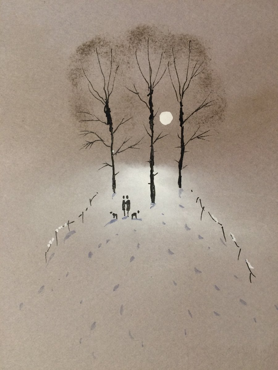 Original Watercolour " Birch Trees" by Stephen Allen