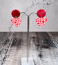 Screen Printed Heart Studs