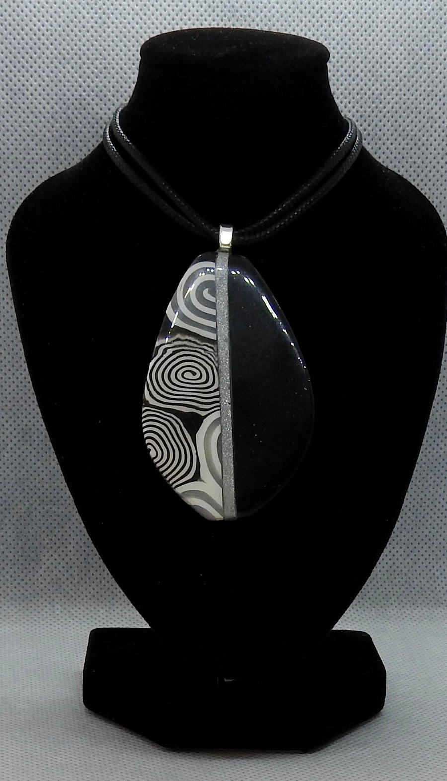 Black and white artisan pendant 