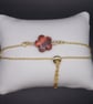 Red agate flower slider bracelet - Image 1