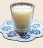 Forget Me Not Candle Mat - Embroidered Floral Home Decor - Image 2