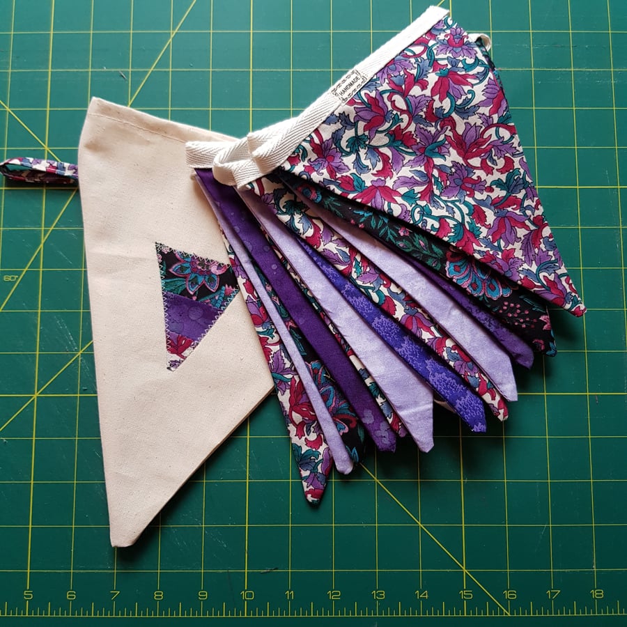 Bunting  in a bag: purple, lilac and mauve 