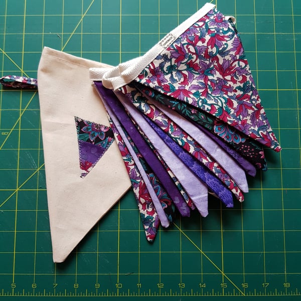 Bunting  in a bag: purple and mauve 