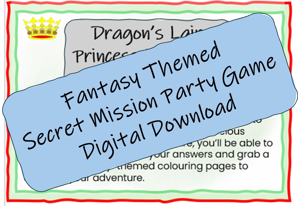 Fantasy Themed Secret Mission - Escape Room for Kids, Printable Party Game