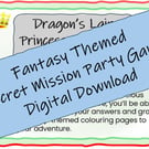 Fantasy Themed Secret Mission - Escape Room for Kids, Printable Party Game