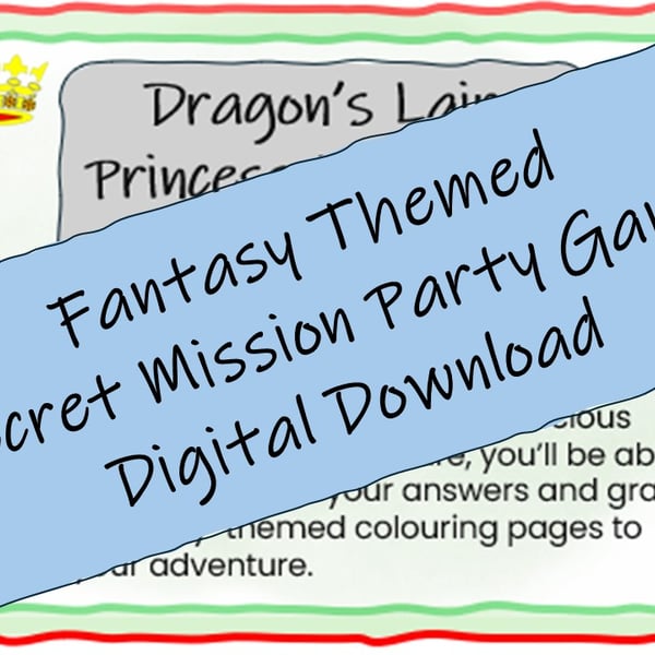 Fantasy Themed Secret Mission - Escape Room for Kids, Printable Party Game