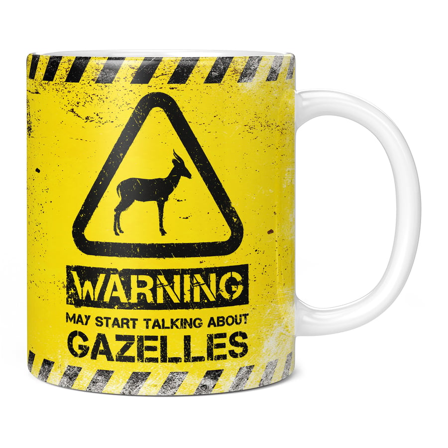 Warning May Start Talking About Gazelles 11oz Coffee Mug Cup - Perfect Birthday 