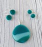Round Glass Pebble Pendant with chain - Image 4