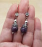 Purple Lepidolite cone earrings. Libra jewellery - Image 2