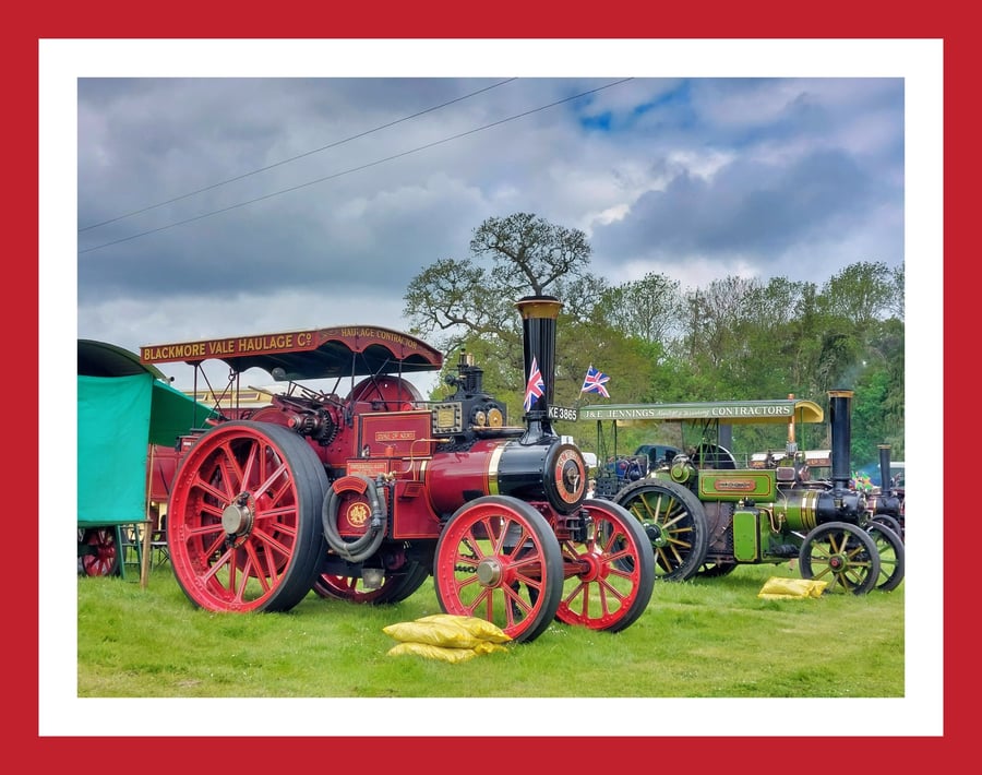  Steam Traction Engine Greeting Card A5