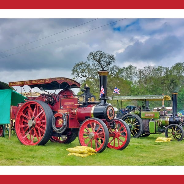  Steam Traction Engine Greeting Card A5